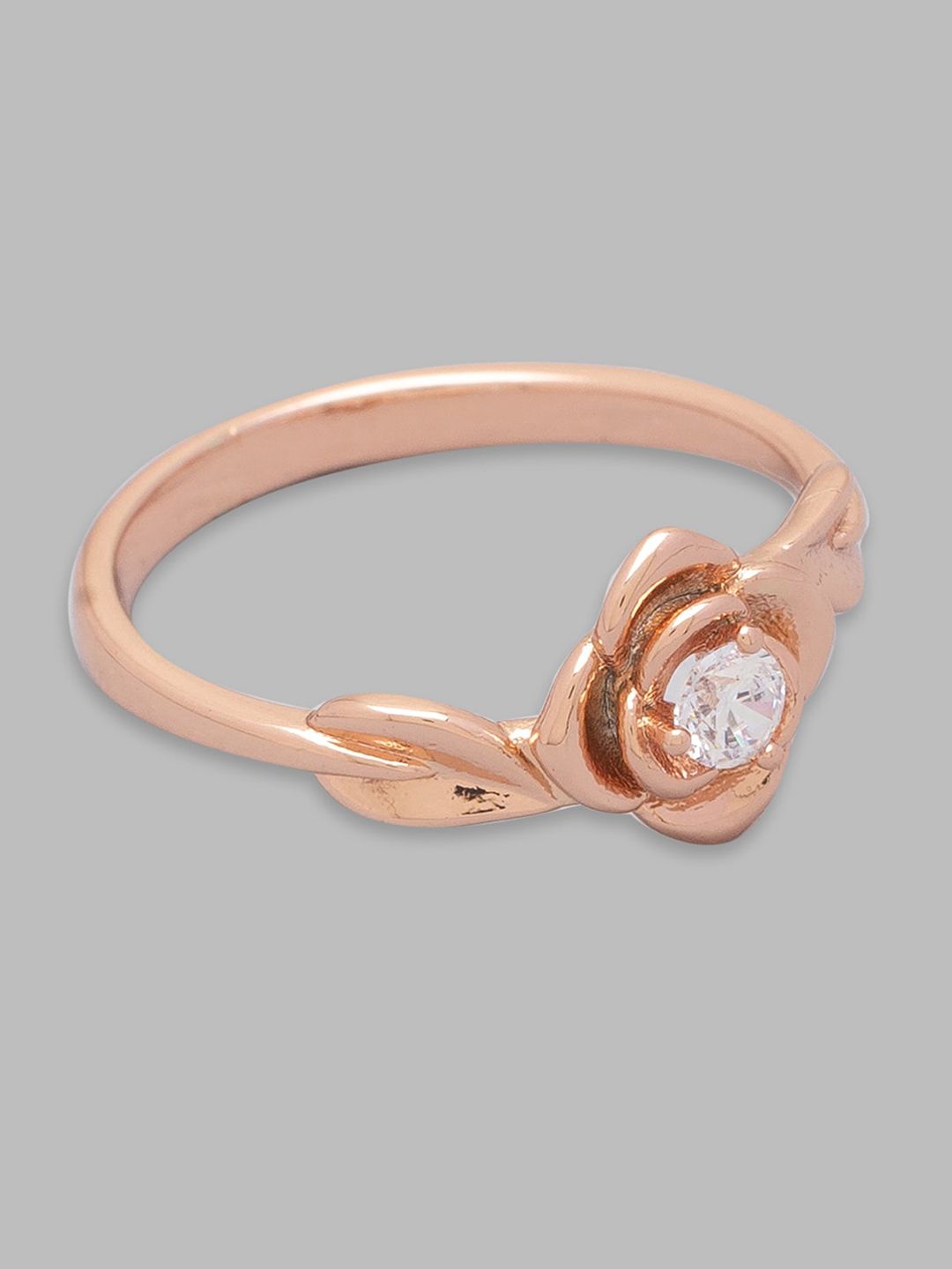 Globus Rose Gold-Plated Artificial Stone Studded Finger Ring Price in India