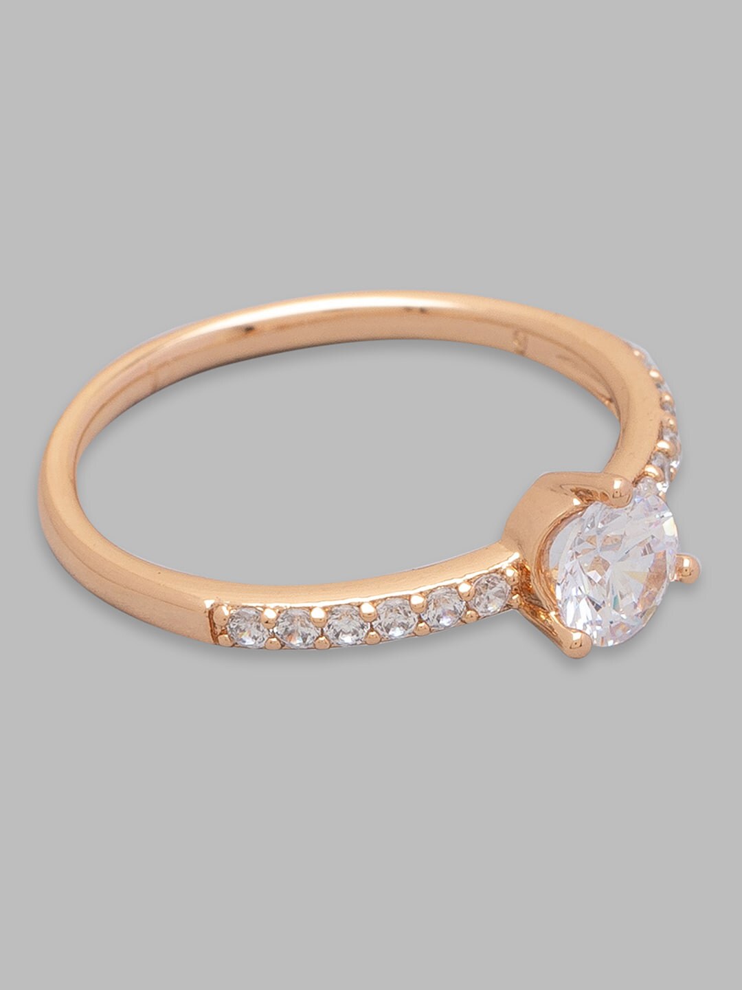 Globus  Gold-Plated Stone Studded Ring Price in India