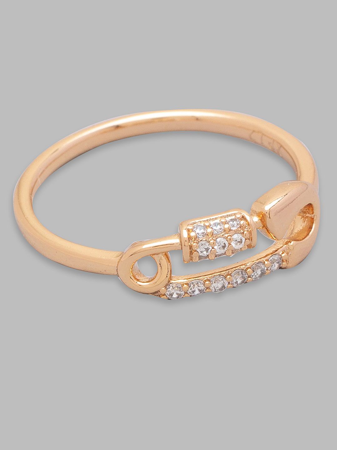 Globus Women Gold-Plated Artificial Stone Studded Finger Ring Price in India