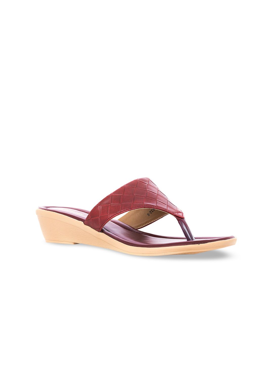 Khadims Red Embellished Wedge Sandals Price in India