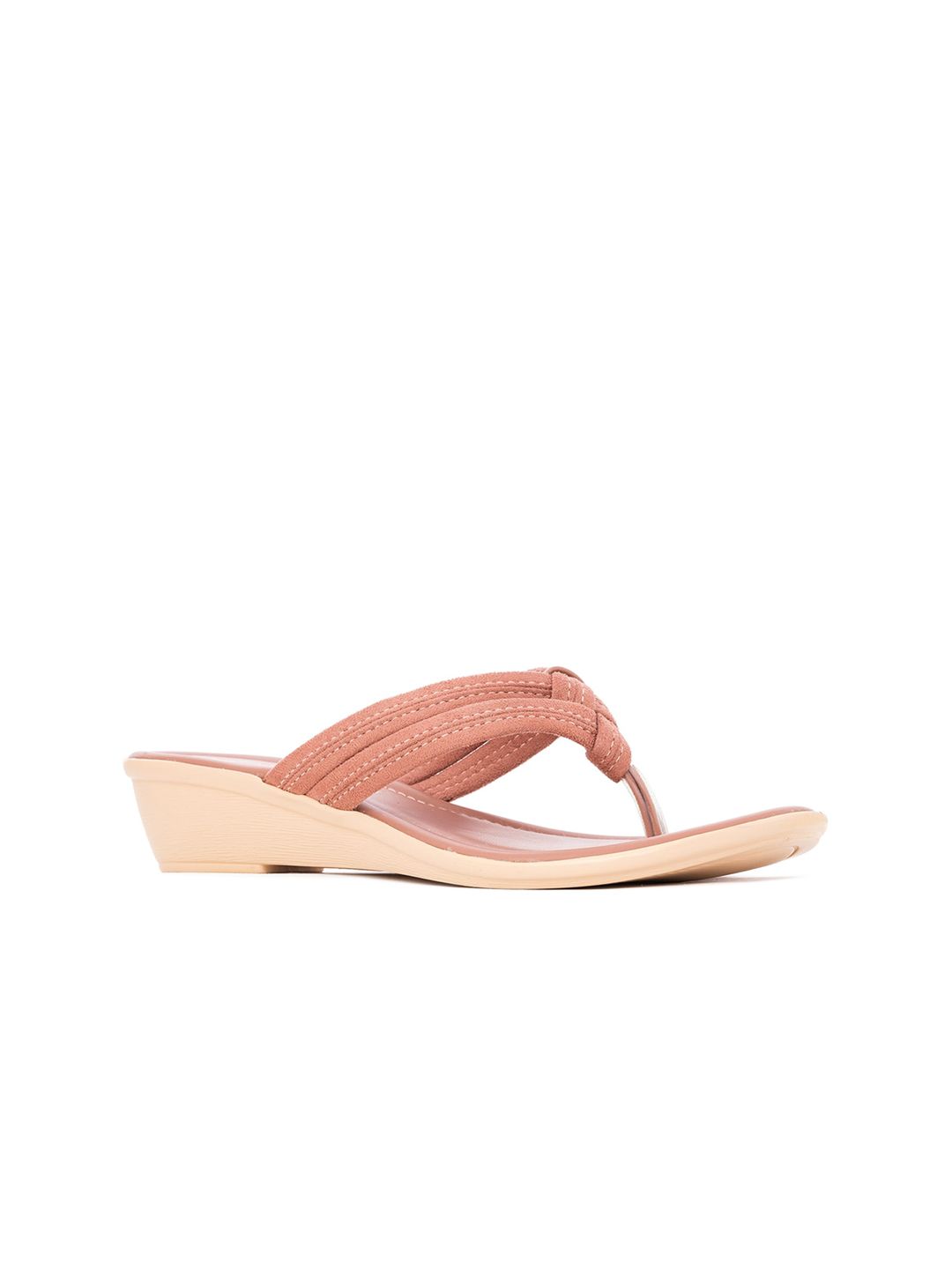 Khadims Pink Textured Wedge Sandals Price in India