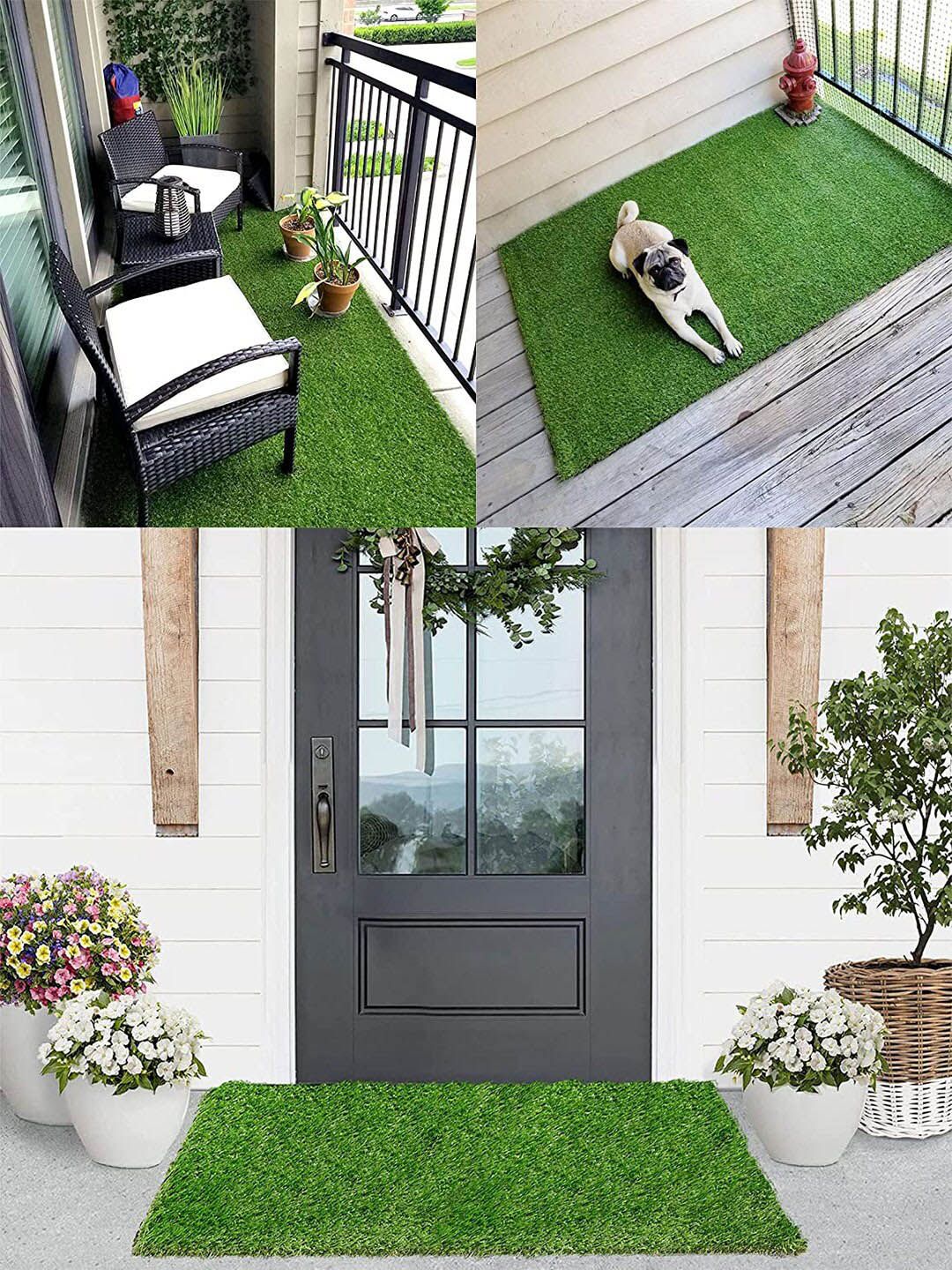 LUXEHOME INTERNATIONAL Green Anti Skid UV Resistant Artificial Grass Runner Price in India