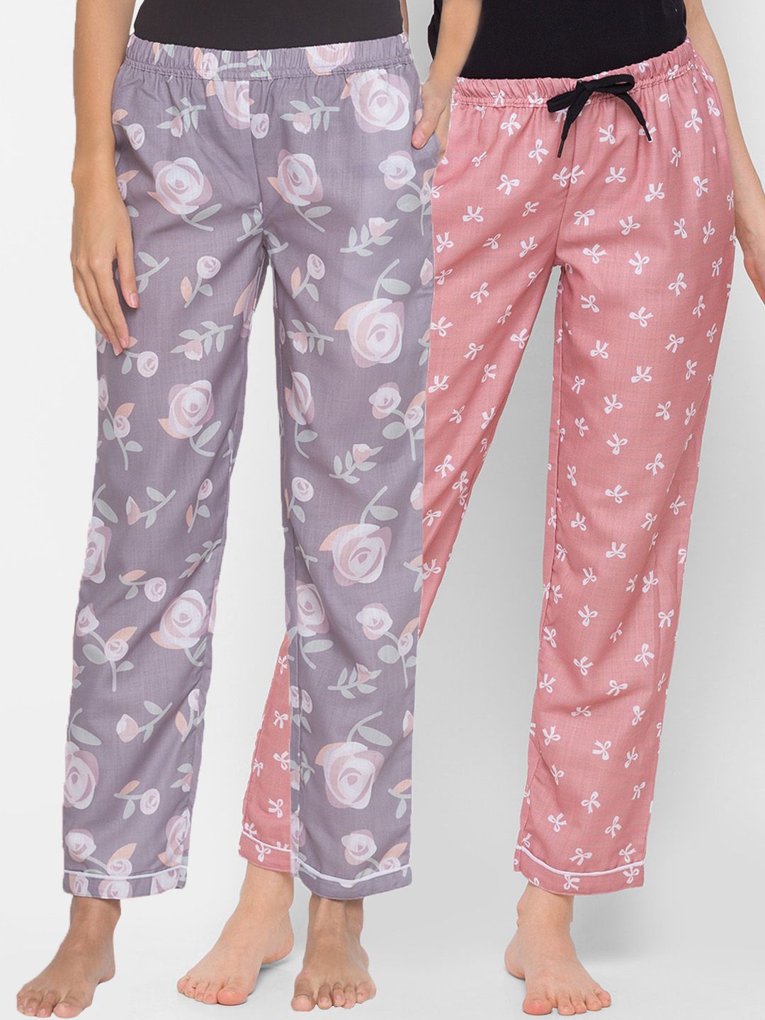 FashionRack Women Pack of 2 Printed Lounge Pants Price in India