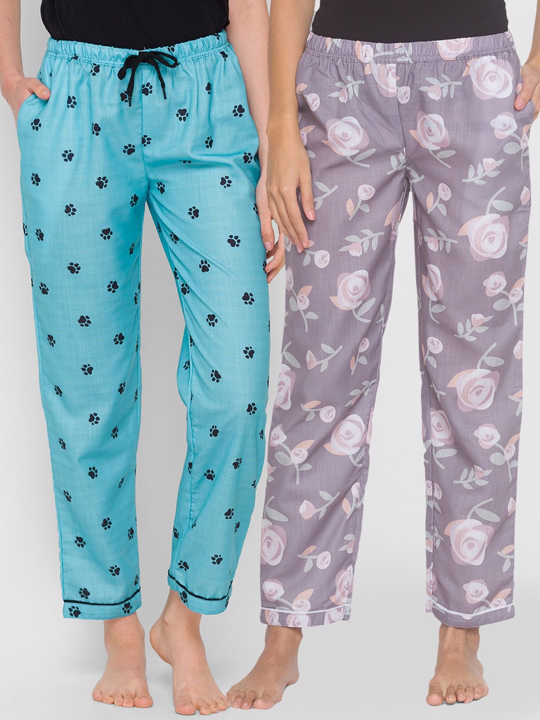 FashionRack Women Pack of 2 Printed Lounge Pants Price in India