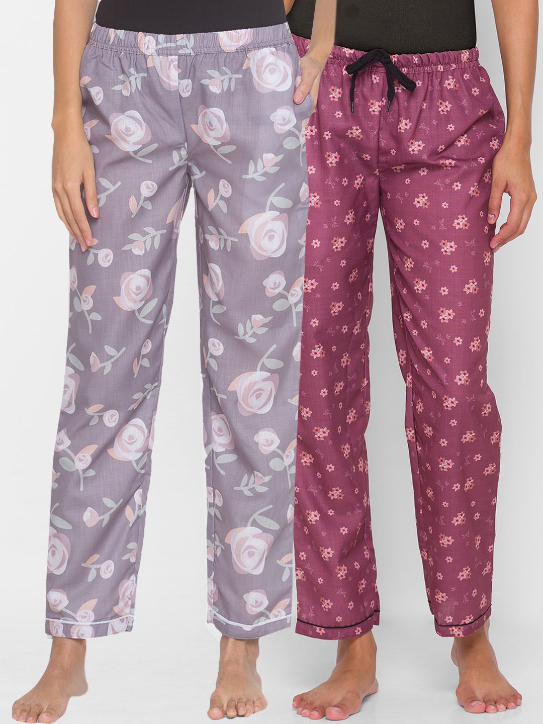 FashionRack Women Pack of 2 Printed Lounge Pants Price in India