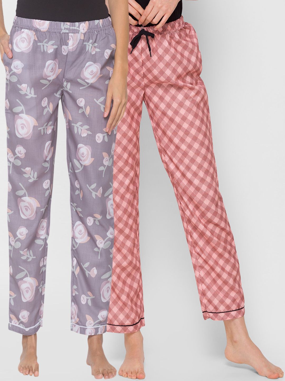 FashionRack Women Pack of 2 Printed Lounge Pants Price in India