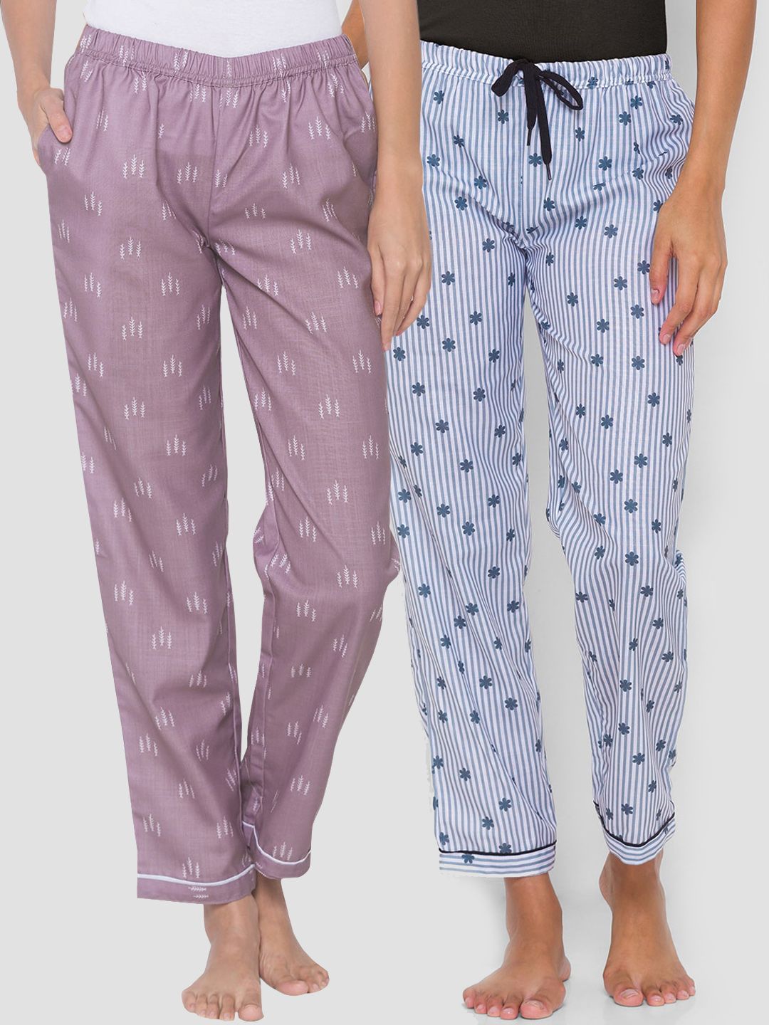 FashionRack Women Pack of 2 Printed Lounge Pants Price in India