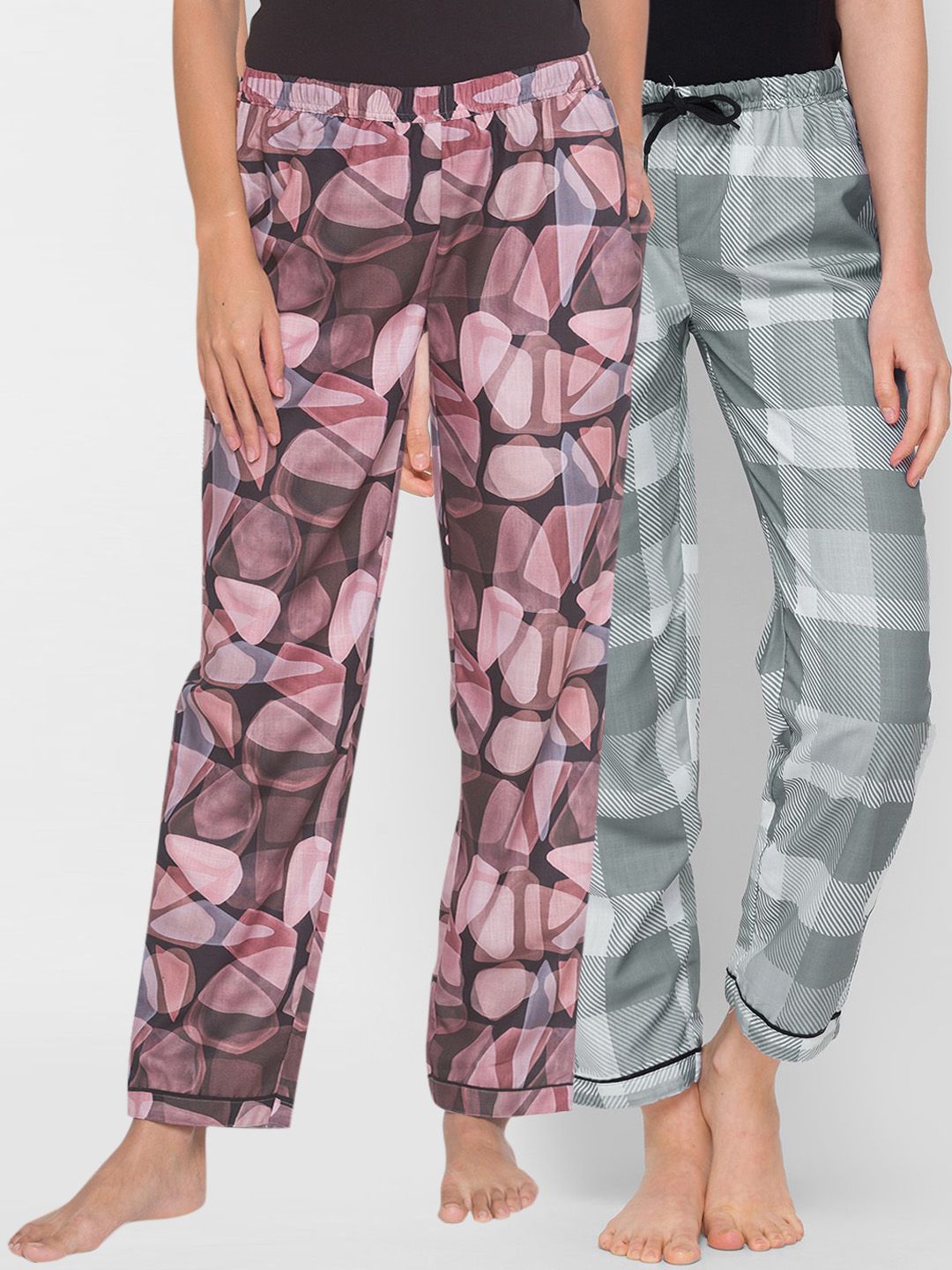 FashionRack Women Pack of 2 Printed Lounge Pants Price in India