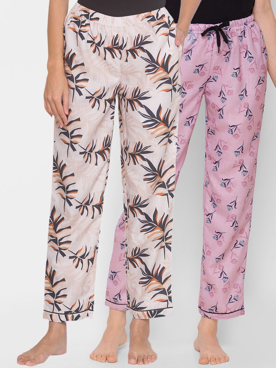 FashionRack Women Pack of 2 Printed Lounge Pants Price in India