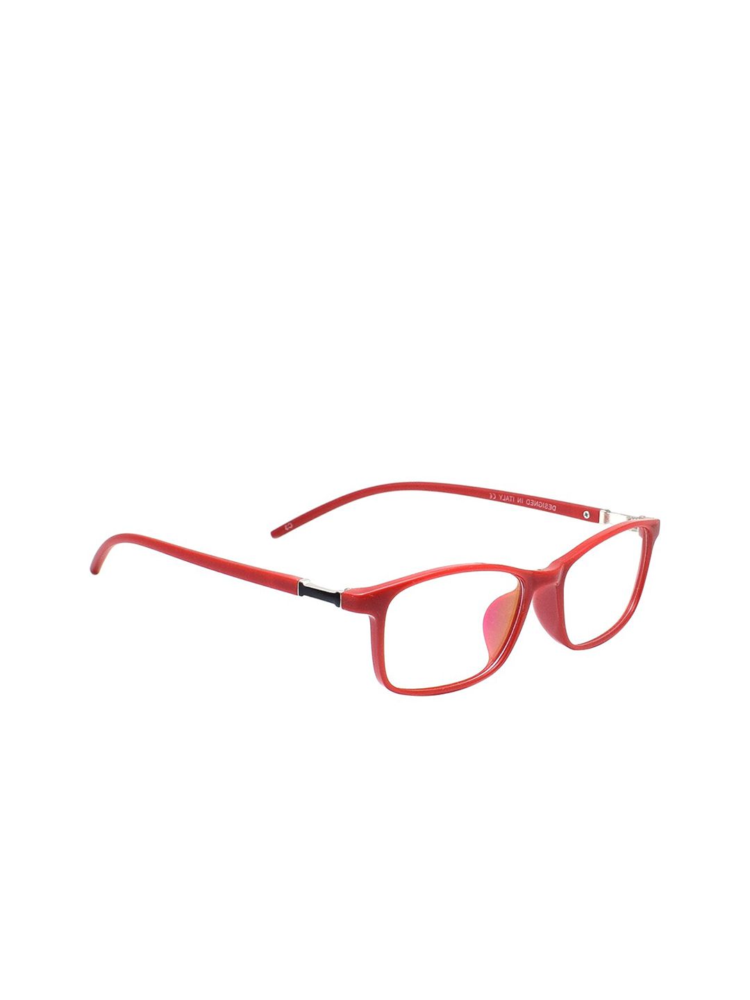 Peter Jones Eyewear Unisex Red Rectangle Frames Price in India