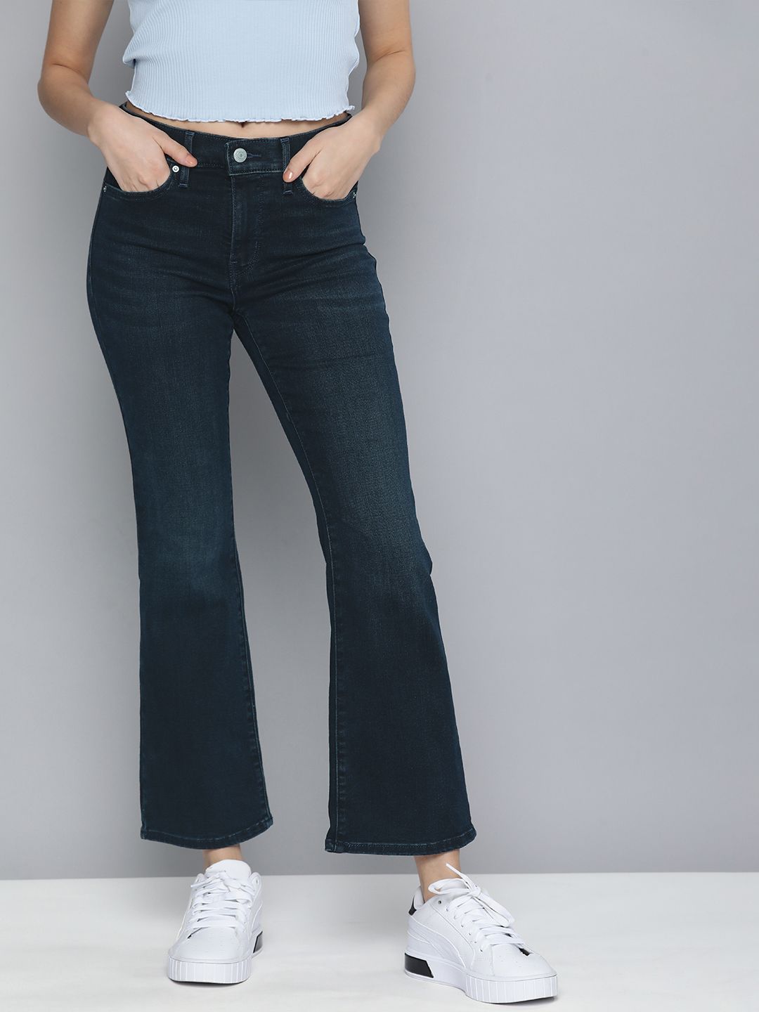 Levis Women Blue 315 Shaping Bootcut Light Fade Stretchable Jeans Price in India