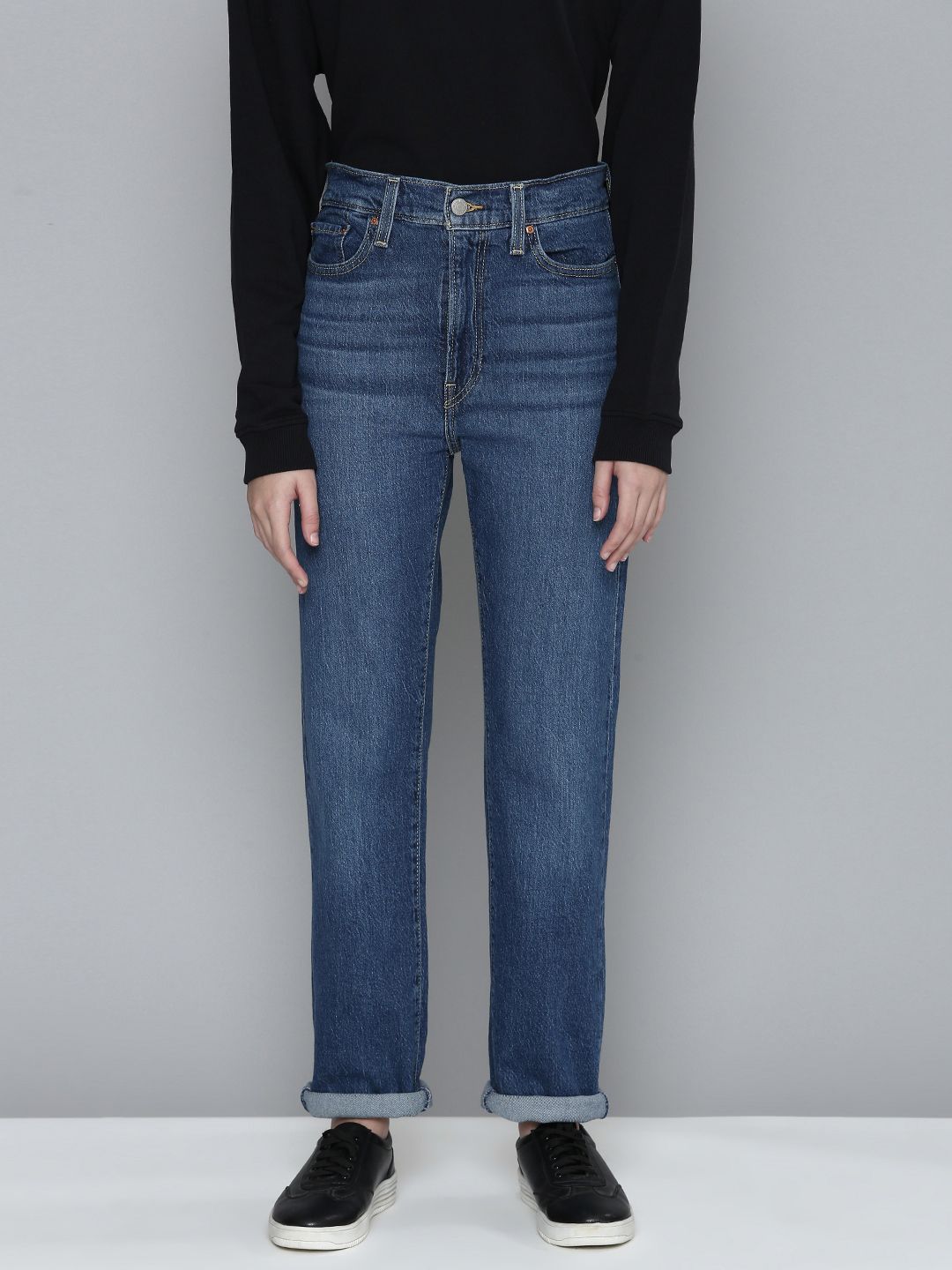 Levis Women Blue Straight Fit High-Rise Light Fade Stretchable Casual Jeans Price in India