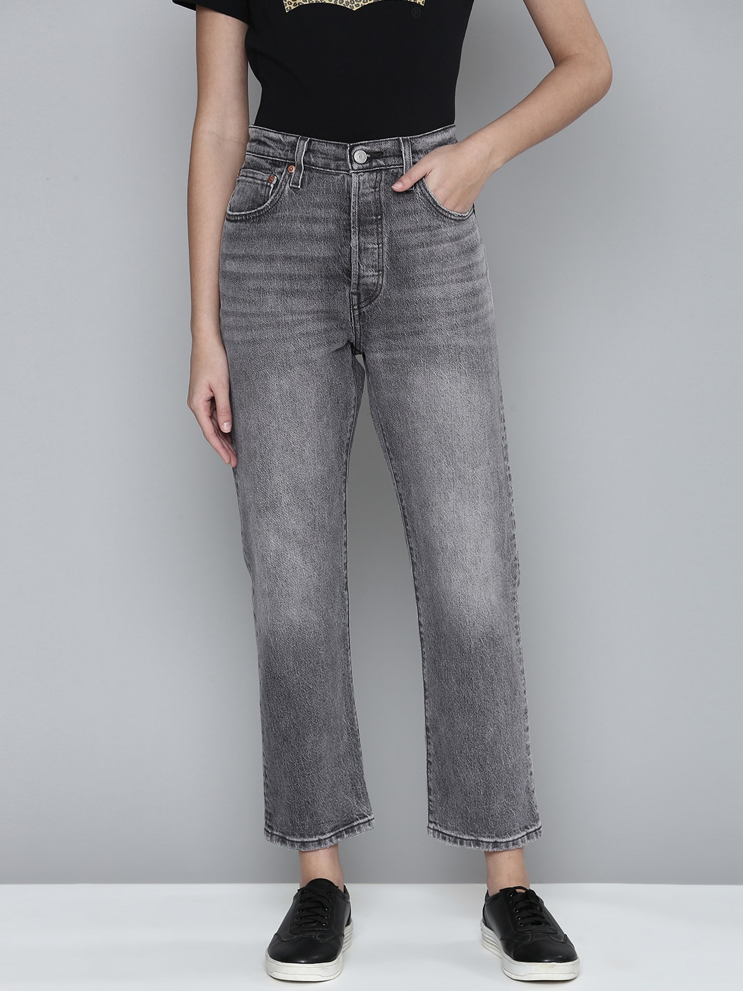 Levis Women Grey Straight Fit Light Fade Stretchable Casual  Jeans Price in India