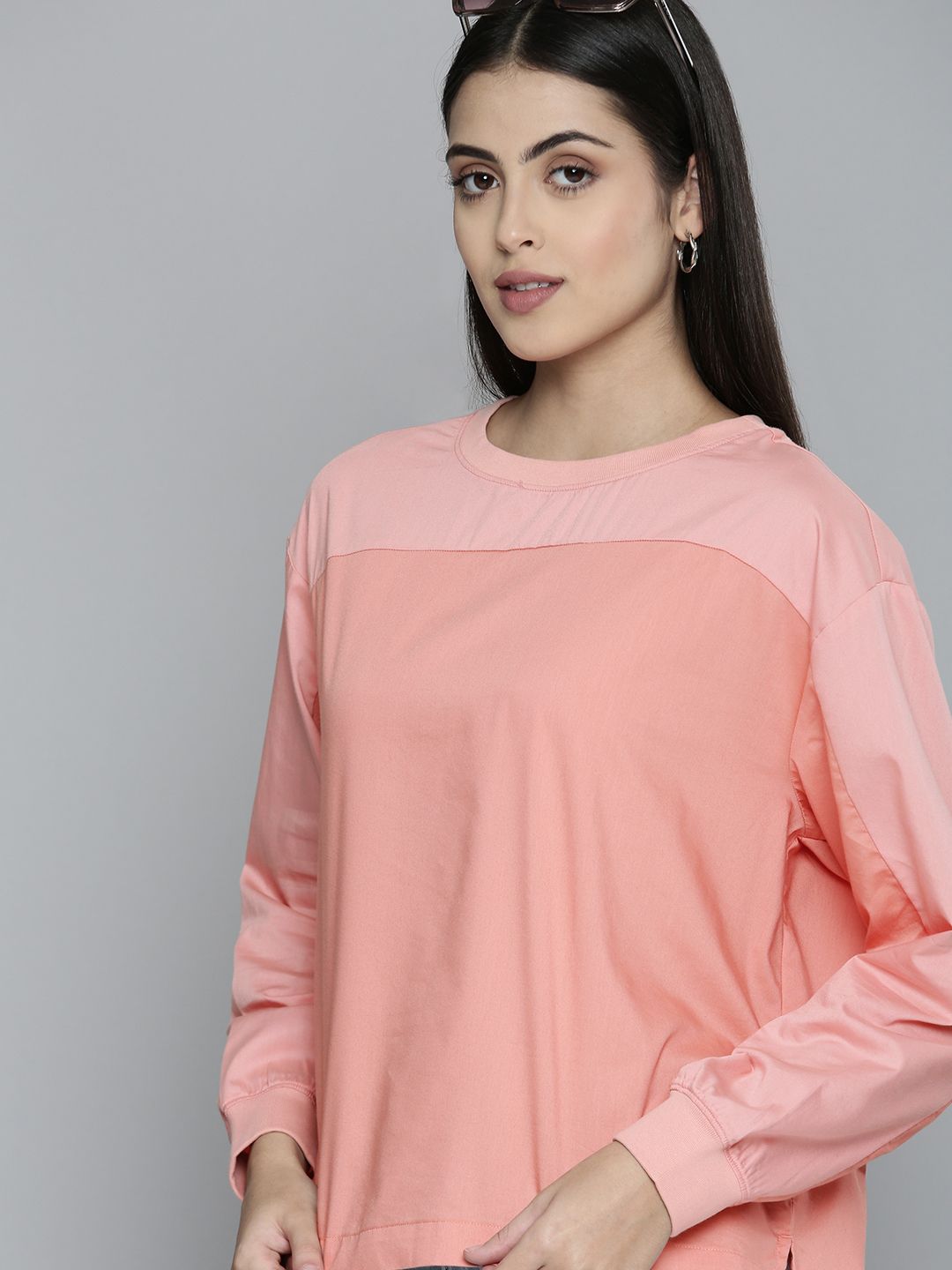 Levis Women Colourblocked Extended Sleeves Regular Top Price in India