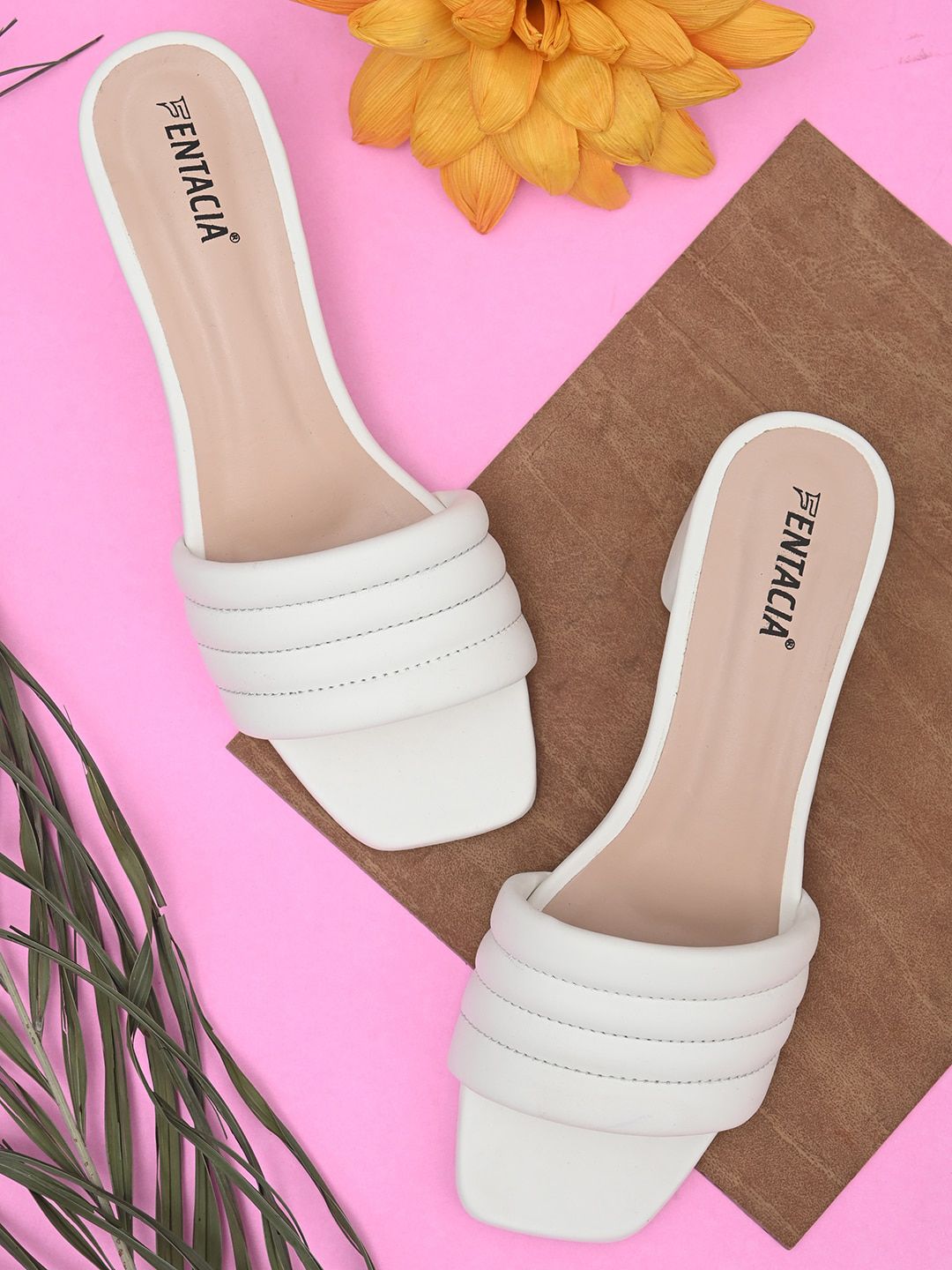 Fentacia White Colourblocked Peep Toes Price in India