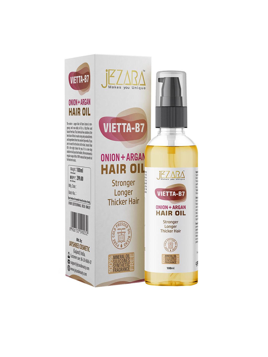 JEZARA Vietta-B7 Onion+ Argon Hair Oil 100ml Price in India