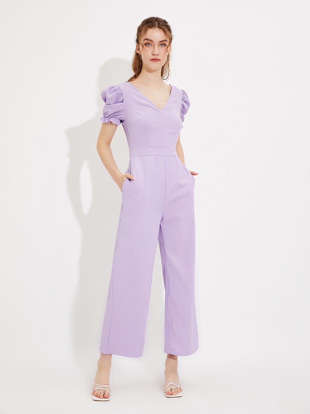 URBANIC Purple Basic Jumpsuit Price in India