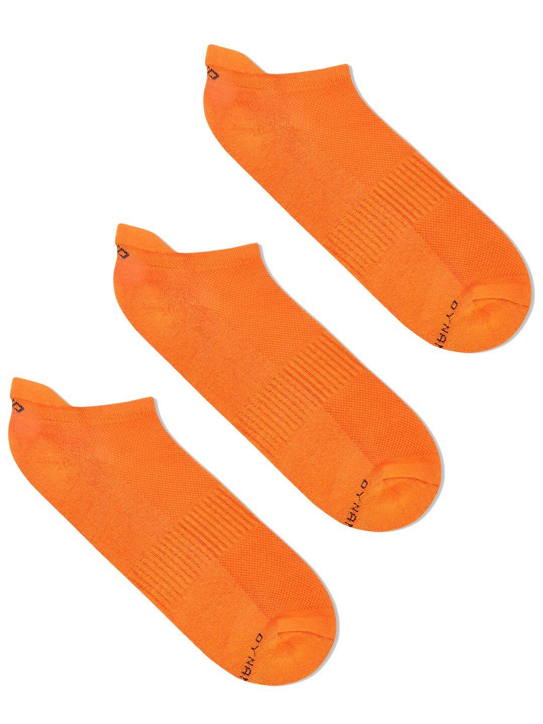 Dynamocks Men Pack of 3 Orange Solid Bamboo Ankle Length Socks