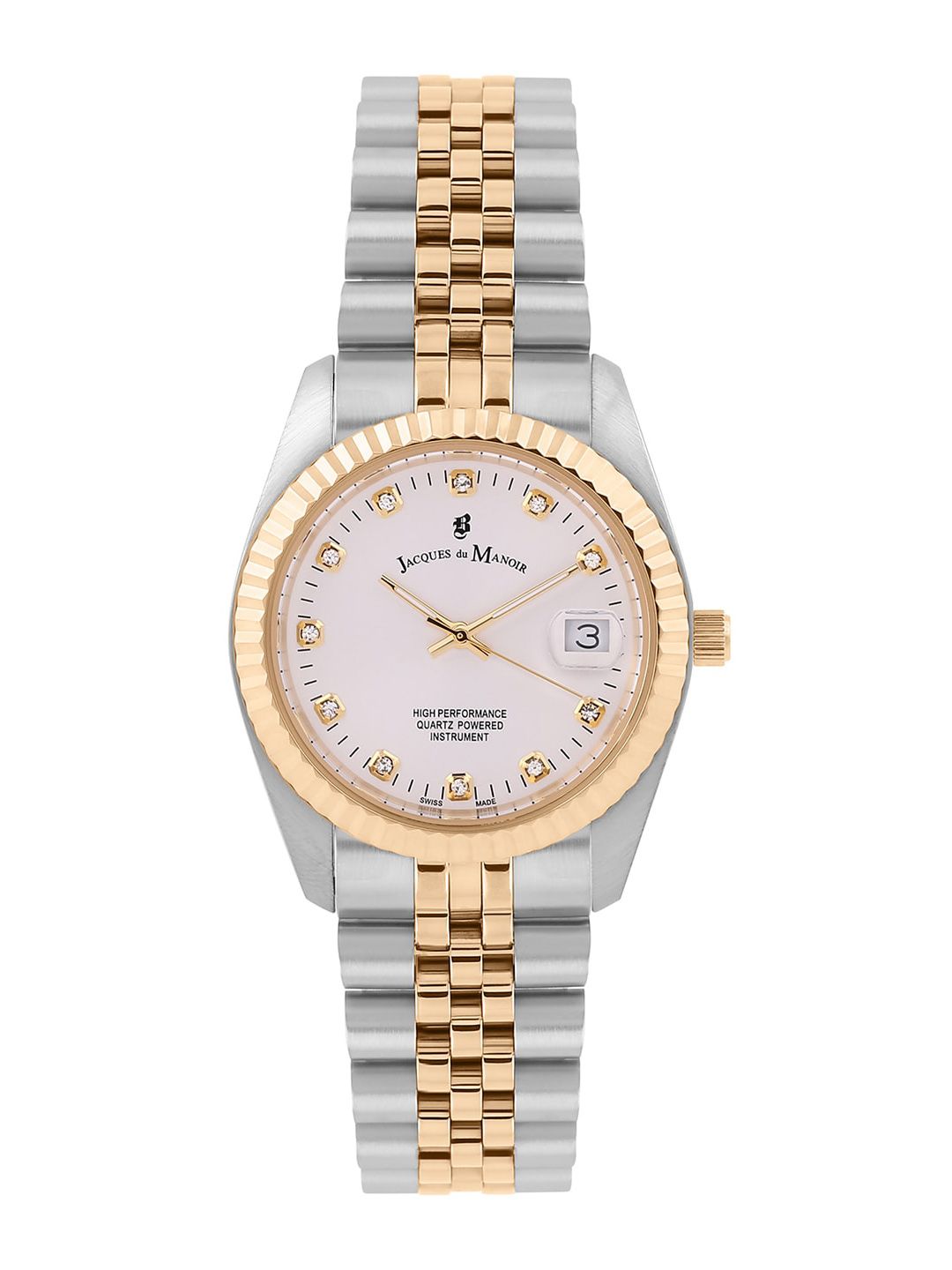 JACQUES du MANOIR Women White Dial & Stainless Steel Bracelet Style Straps Watch NRO.07 Price in India