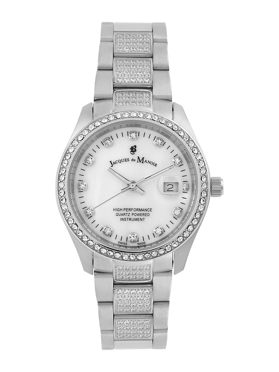 JACQUES du MANOIR Women White Dial & Silver Toned Stainless Steel Bracelet Style Watch Price in India