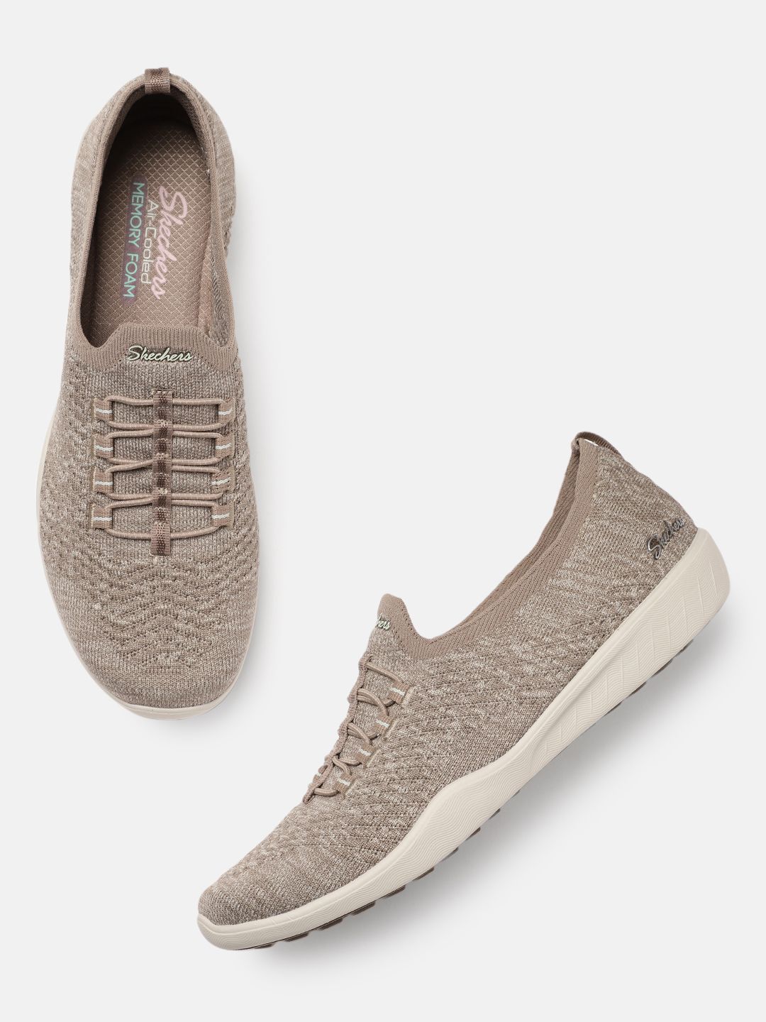 Skechers Women Taupe NEWBURY - GET SEEN Slip-On Sneakers Price in India