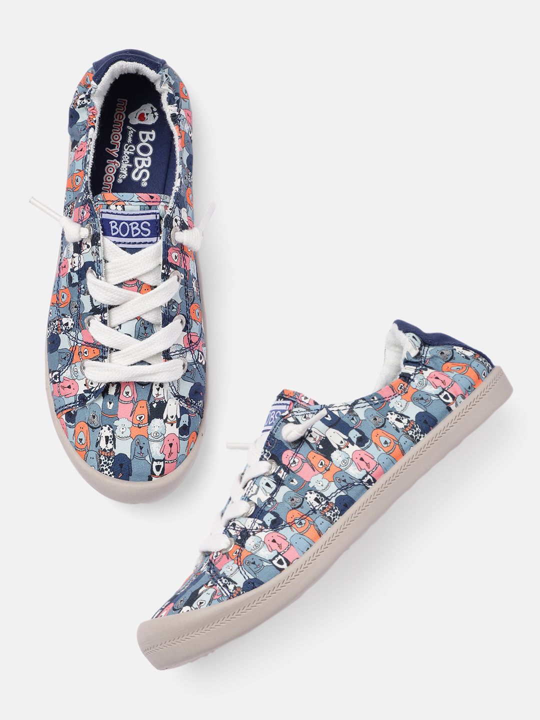 Skechers Women Navy Blue BEACH BINGO Printed Sneakers Price in India