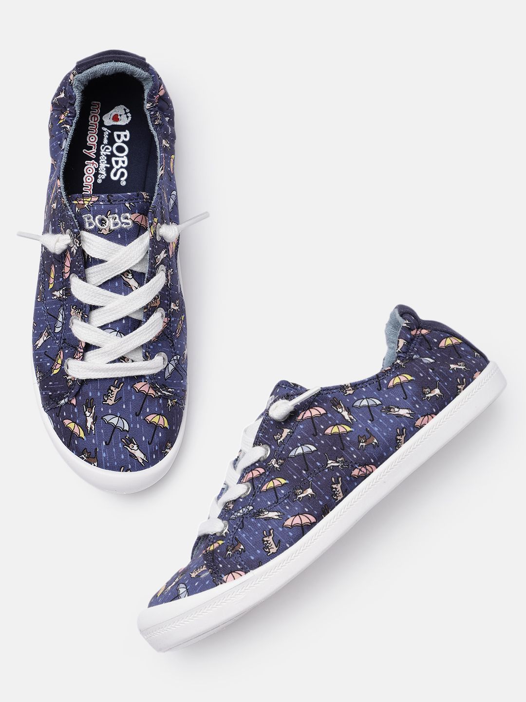 Skechers Women Navy Blue Beach Bingo Puddle Pals Print Regular Sneakers Price in India