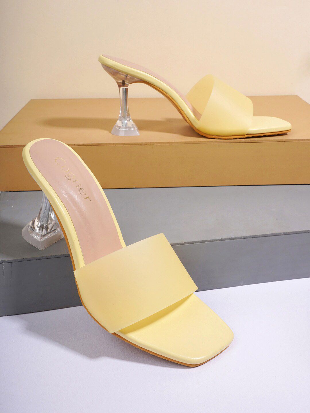 Cogner Yellow Colourblocked Party Block Pumps with Tassels Price in India