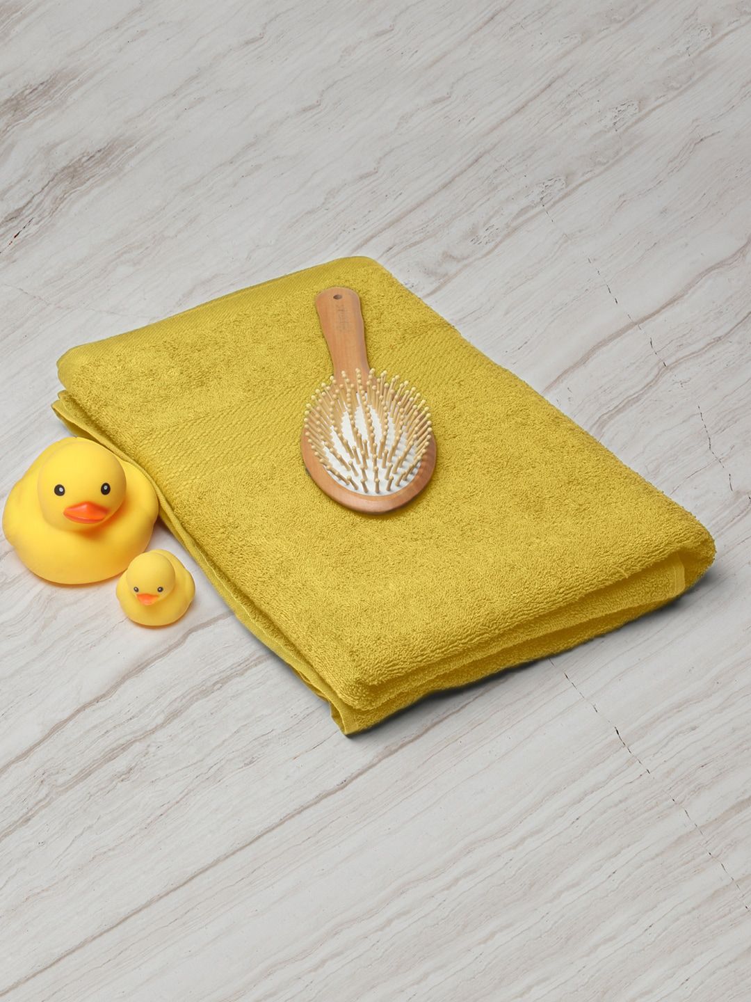 Monte Carlo Yellow Solid 400 GSM Cotton Bath Towels Price in India