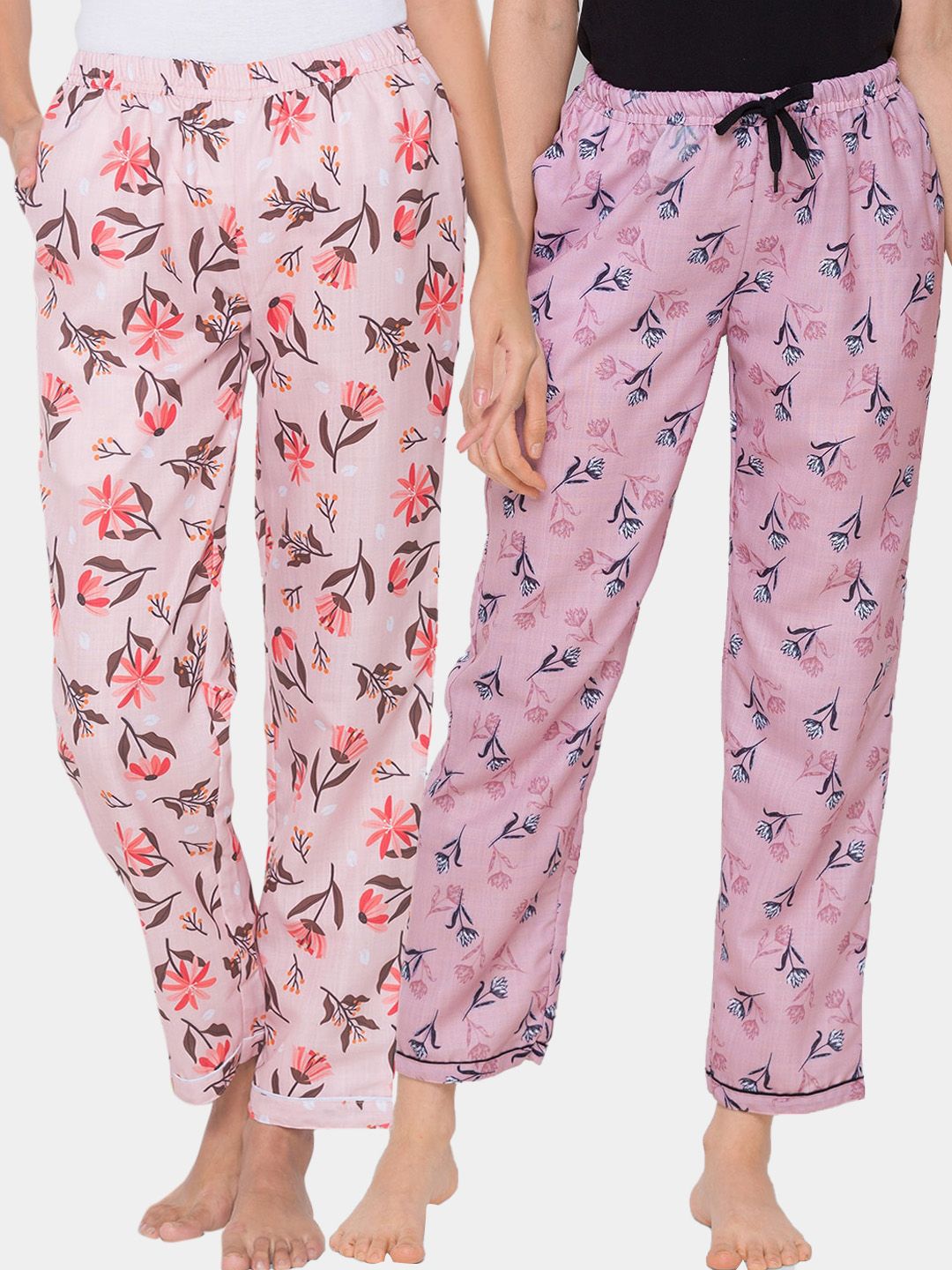 FashionRack Women Pack of 2 Printed Lounge Pants Price in India