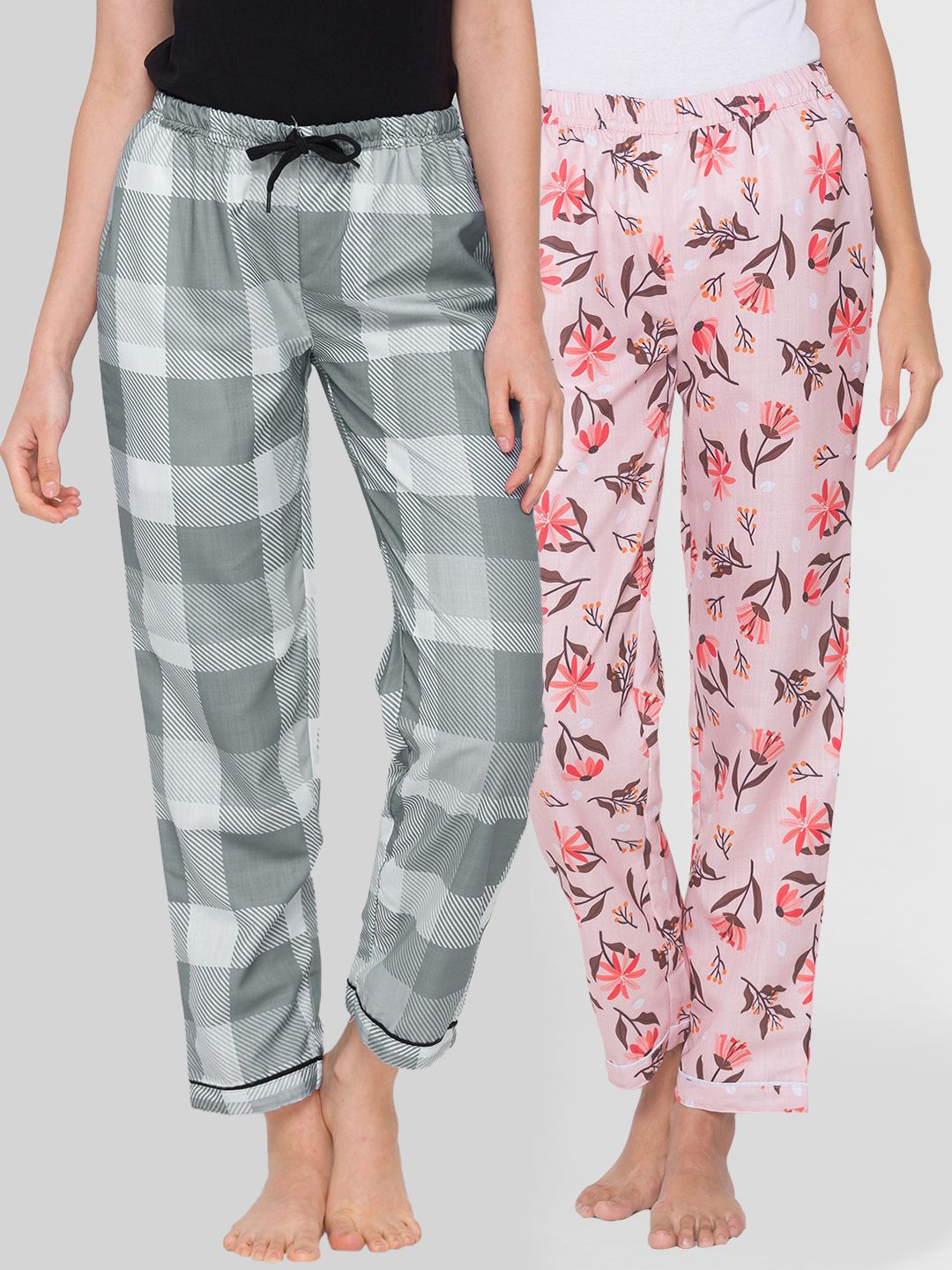 FashionRack Women Pack of 2 Printed Lounge Pants Price in India