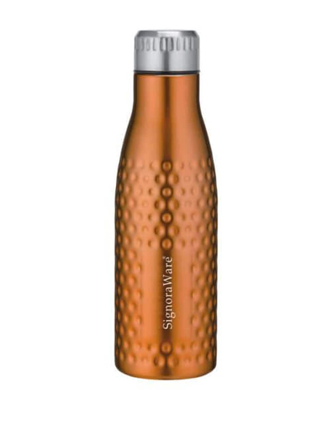 SignoraWare Copper Colored & Silver Textured Hammered Steel Water Bottle (1 Ltr) Price in India