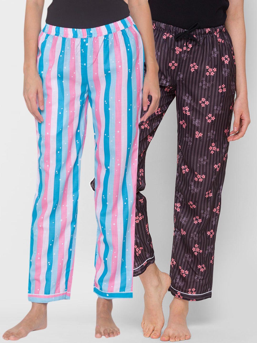 FashionRack Women Pack of 2 Printed Lounge Pants Price in India