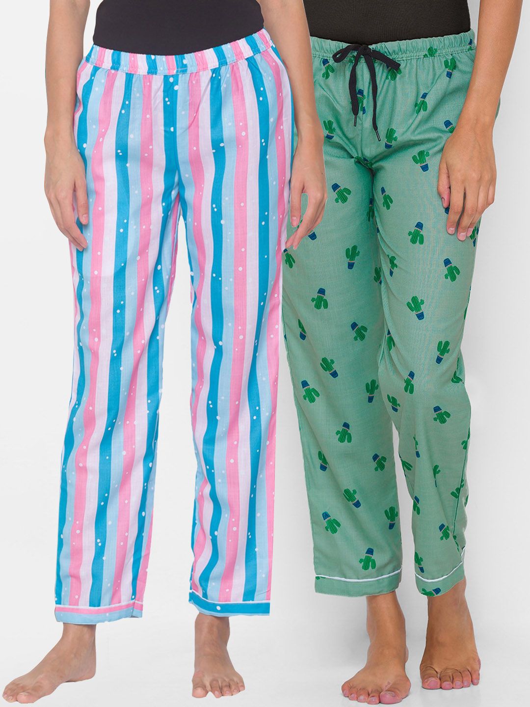 FashionRack Women Pack of 2 Printed Lounge Pants Price in India