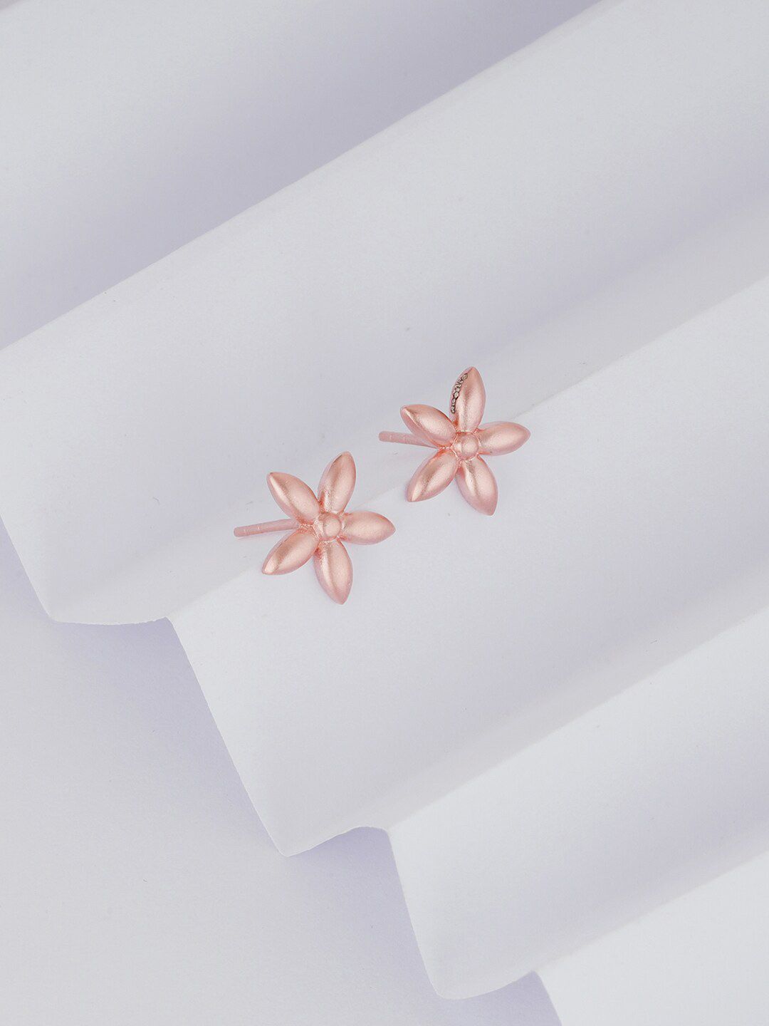 GIVA Rose Gold-Plated Contemporary Studs Earrings Price in India