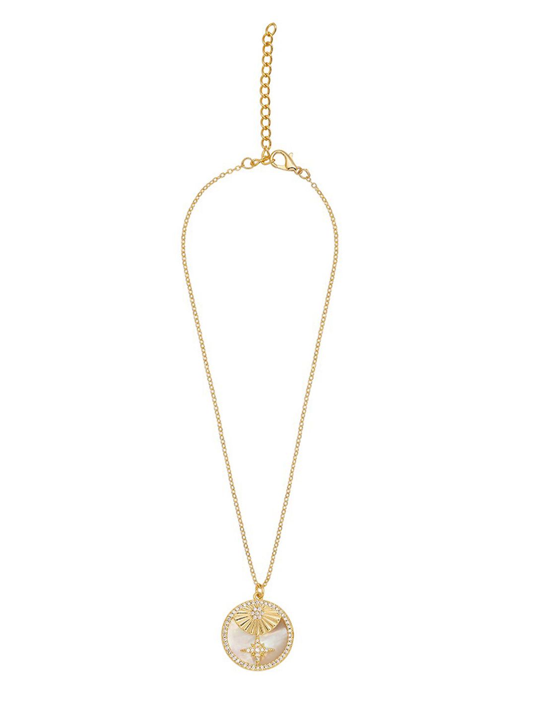 MNSH Gold-Toned Brass Gold-Plated Necklace Price in India