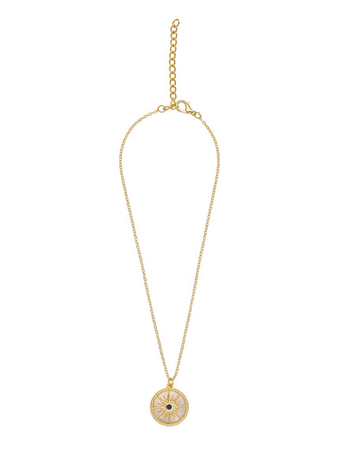 MNSH Gold-Toned & White Brass Gold-Plated Necklace Price in India