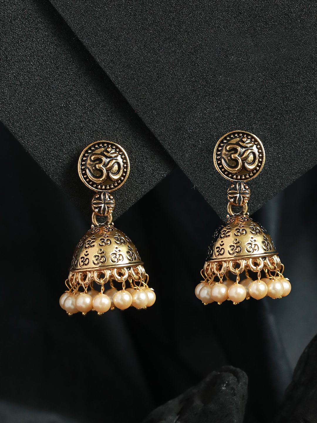 Priyaasi Gold-Toned Contemporary Jhumkas Earrings Price in India