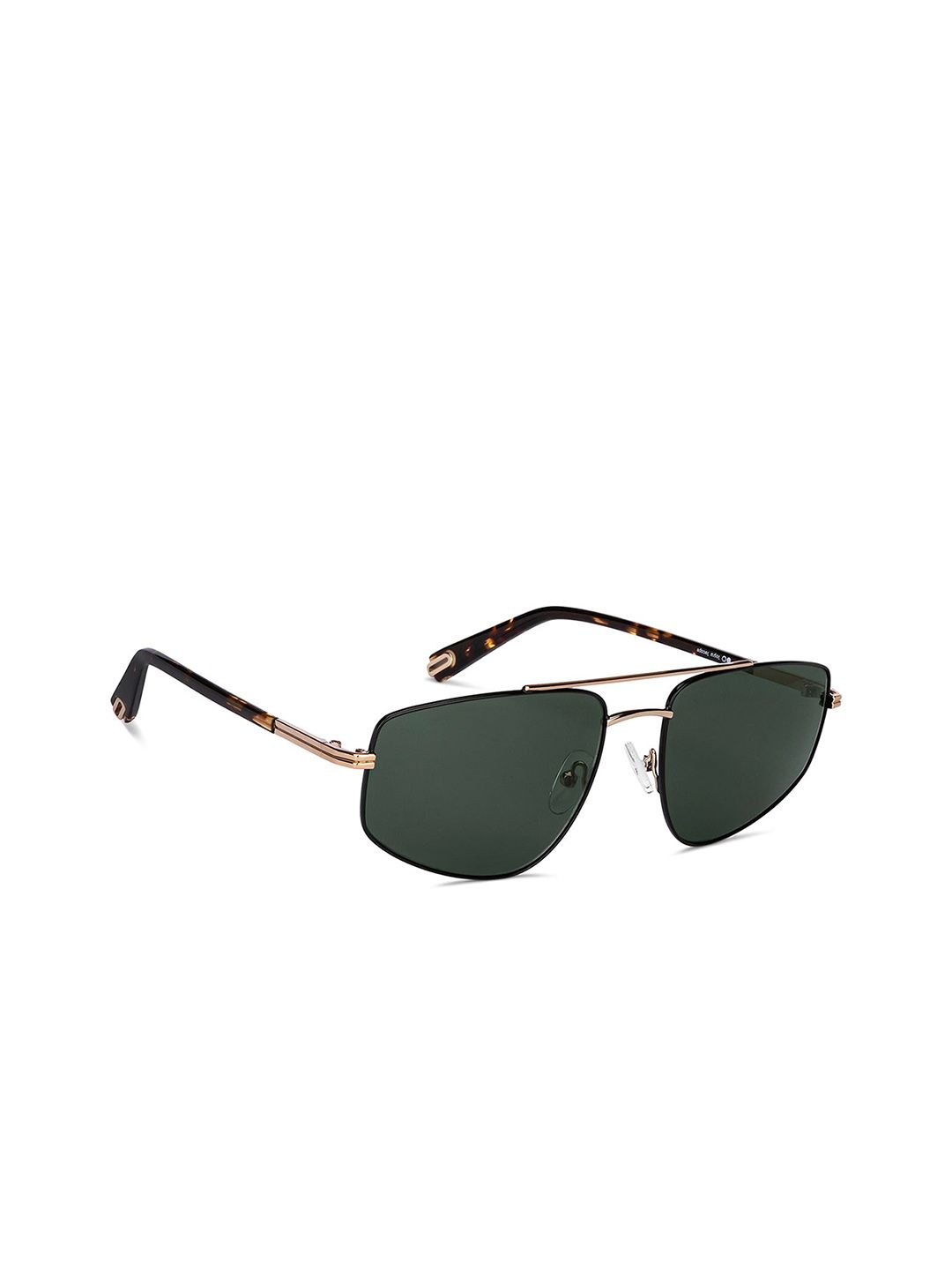 John Jacobs Unisex Green Lens & Gold-Toned Aviator Sunglasses with UV Protected Lens