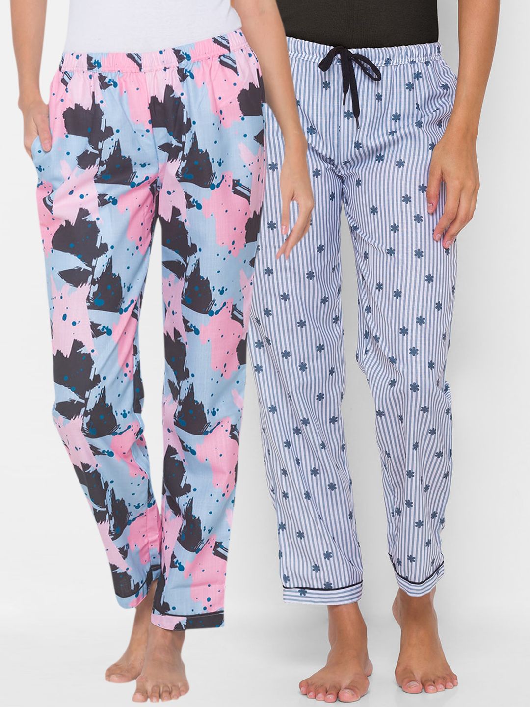 FashionRack Women Pack of 2 Printed Lounge Pants Price in India