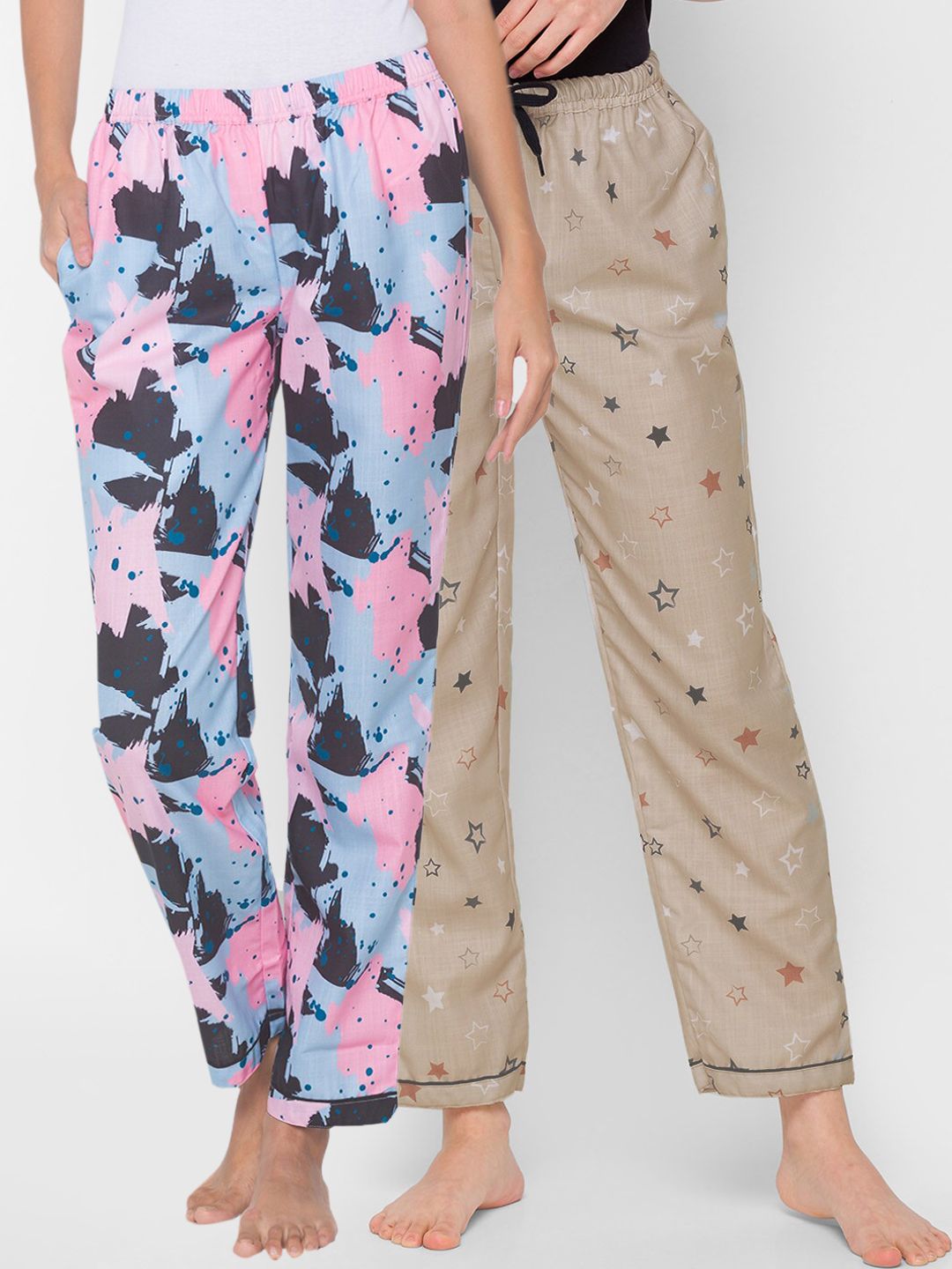 FashionRack Women Pack of 2 Printed Lounge Pants Price in India