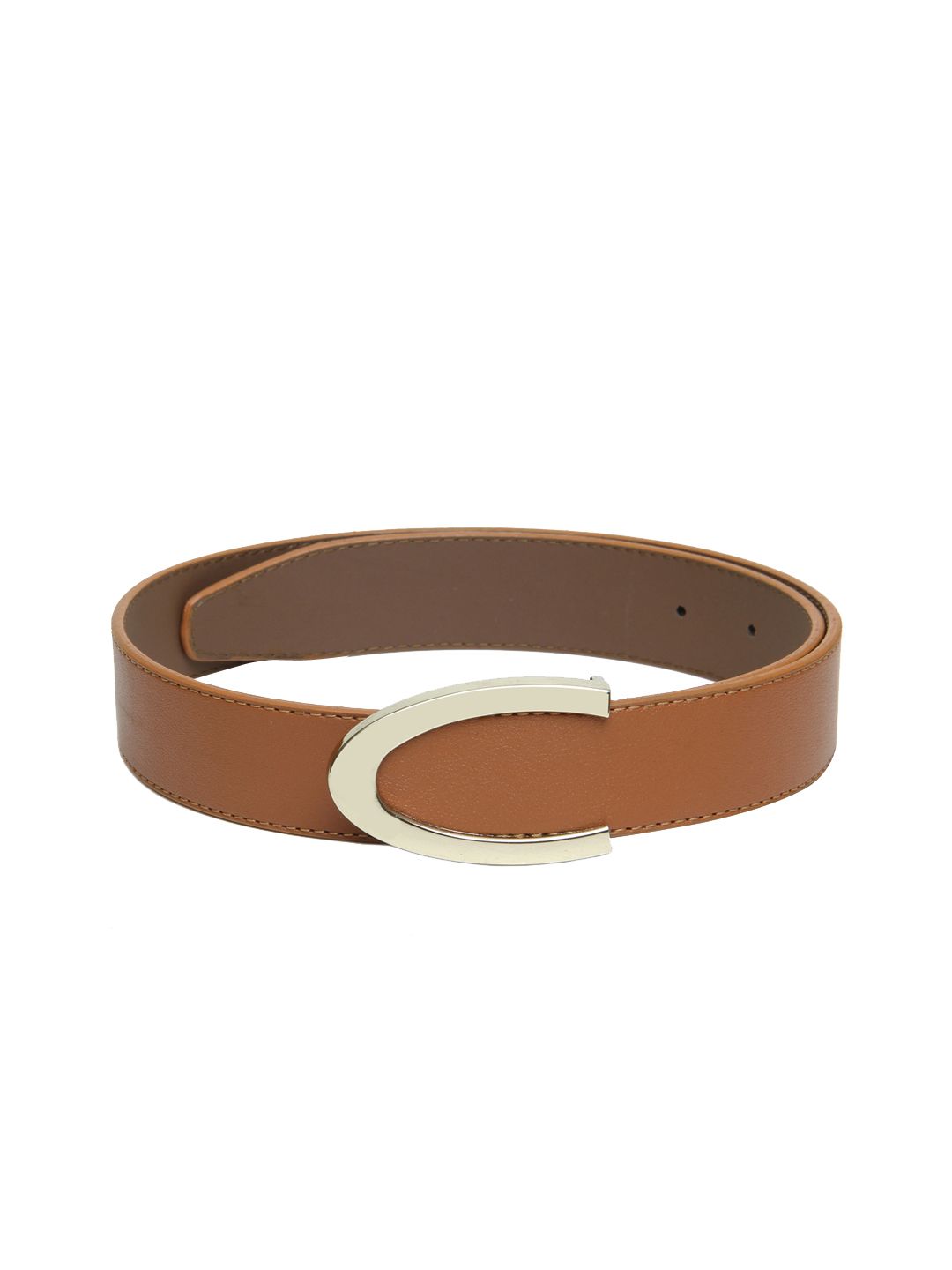 Calvadoss Women Tan Brown Solid Belt Price in India