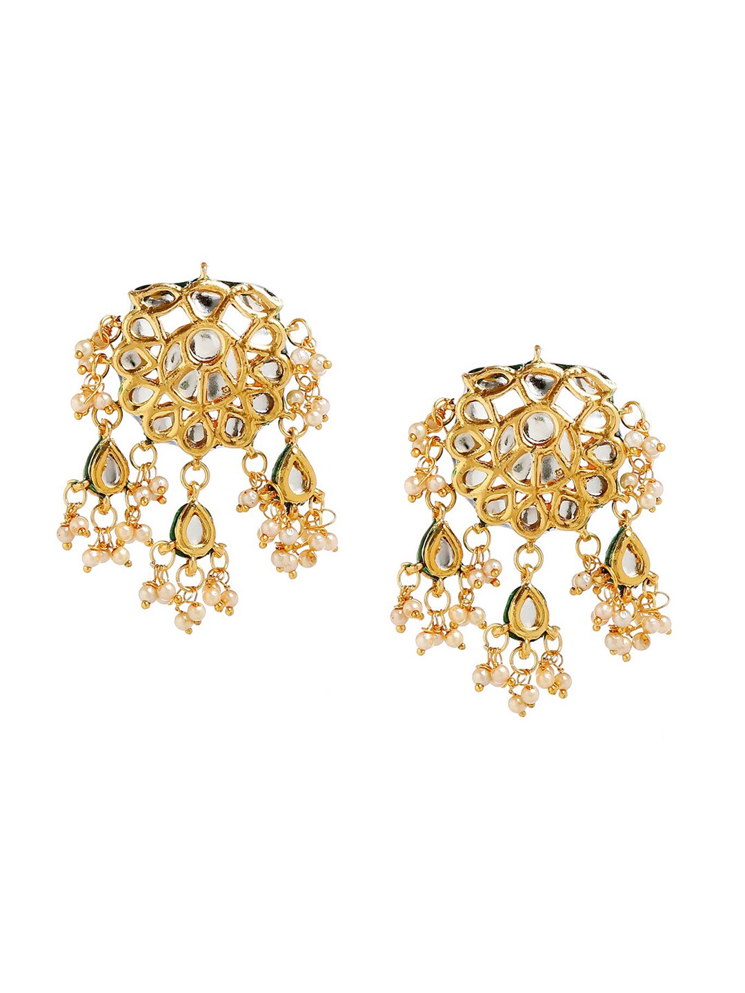 Bamboo Tree Jewels Gold-Toned Contemporary Studs Earrings Price in India