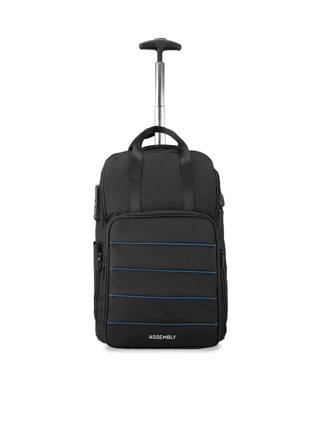 Assembly Unisex Black Laptop Backpack Trolley with USB Charging Port Price in India