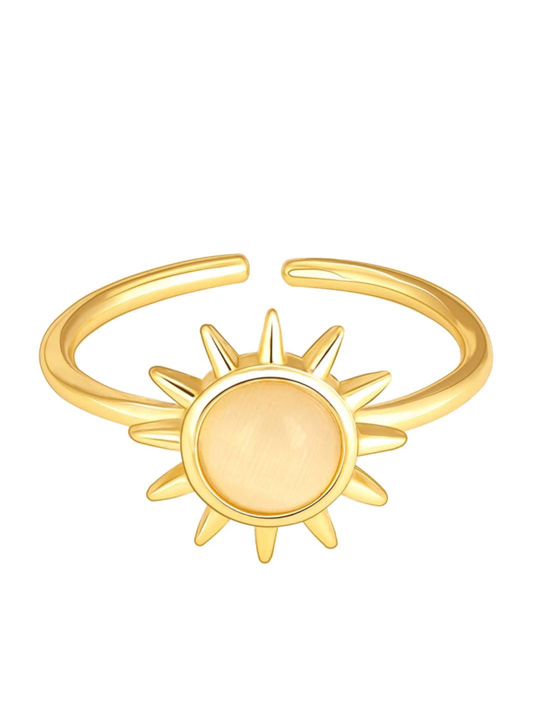 GIVA Gold-Plated Gold-Toned Adjustable Finger Ring Price in India