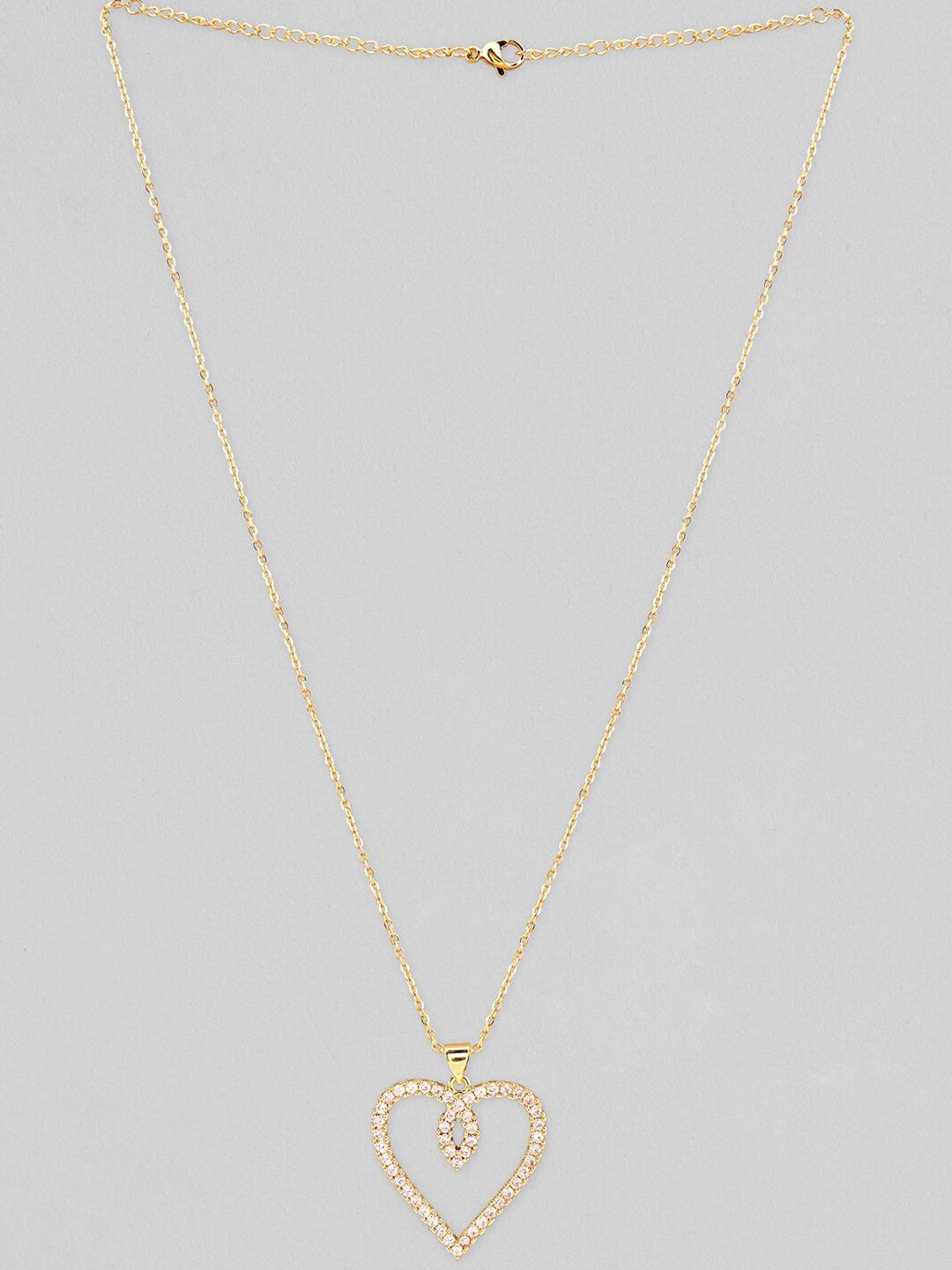Rubans Women 22K Gold-Plated Chain Necklace With Heart Pendant Price in India