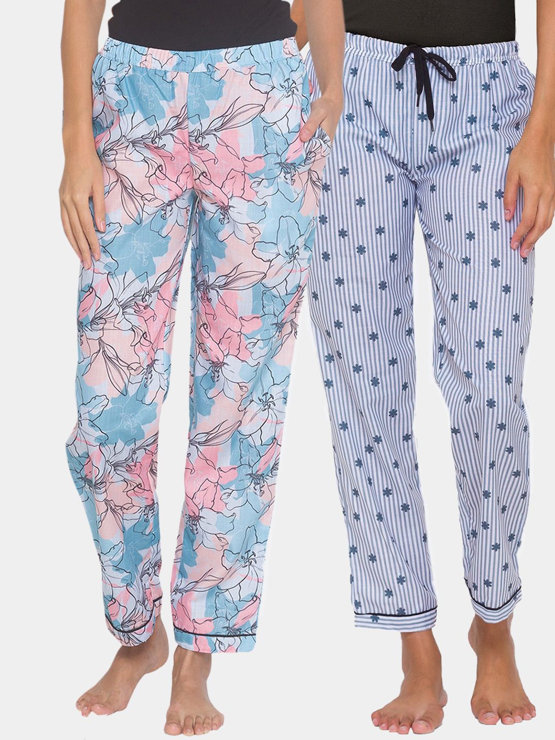 FashionRack Women Pack of 2 Printed Lounge Pants Price in India