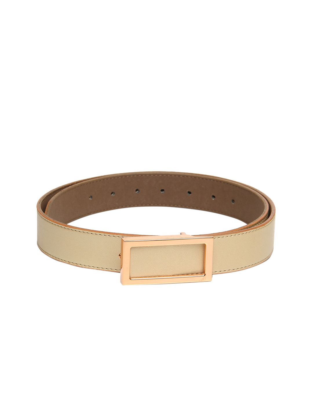 Calvadoss Women Peach-Coloured Textured PU Belt Price in India