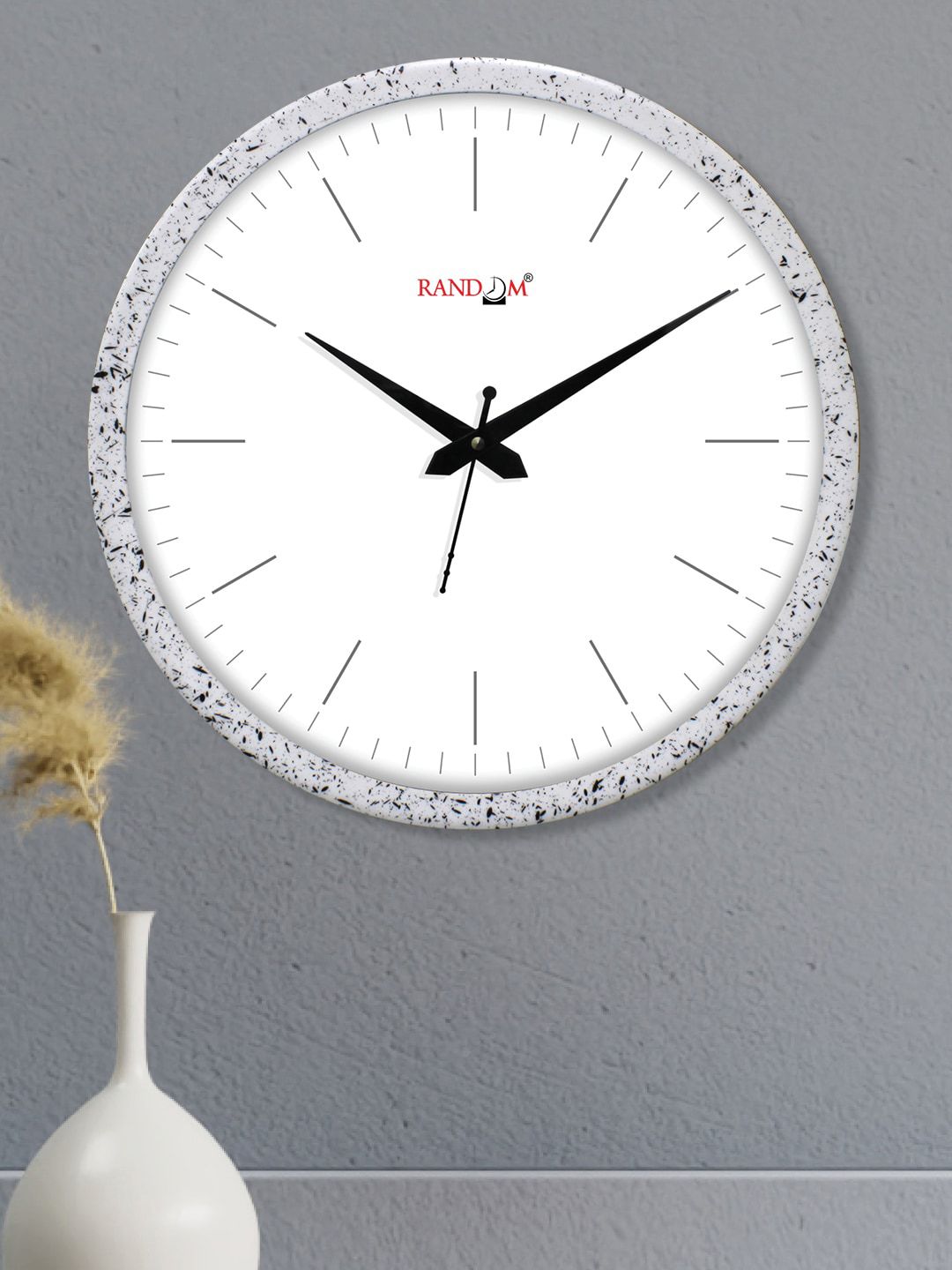 RANDOM White & Black Contemporary Wall Clock Price in India