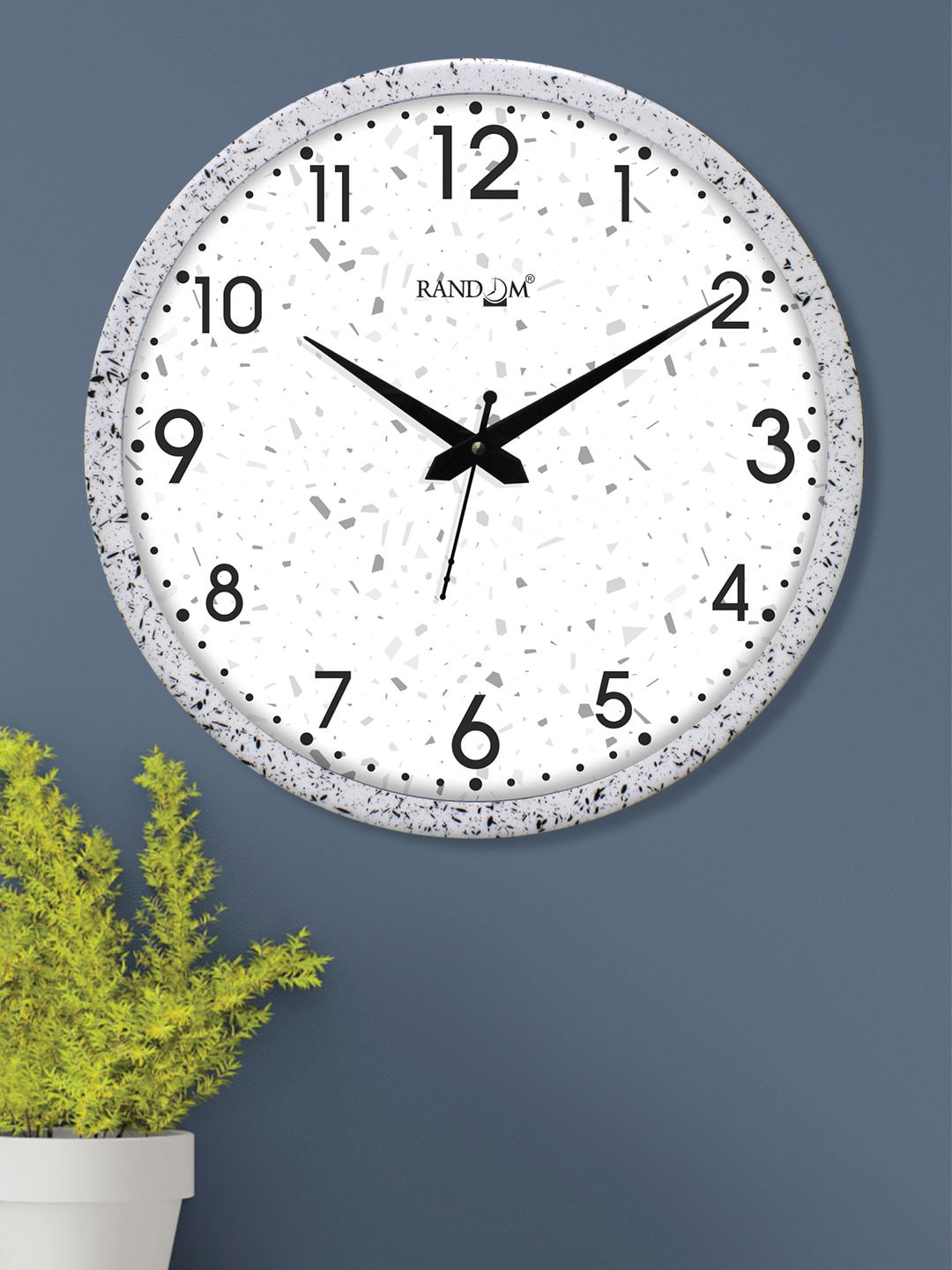 RANDOM White & Black Printed Contemporary Wall Clock Price in India